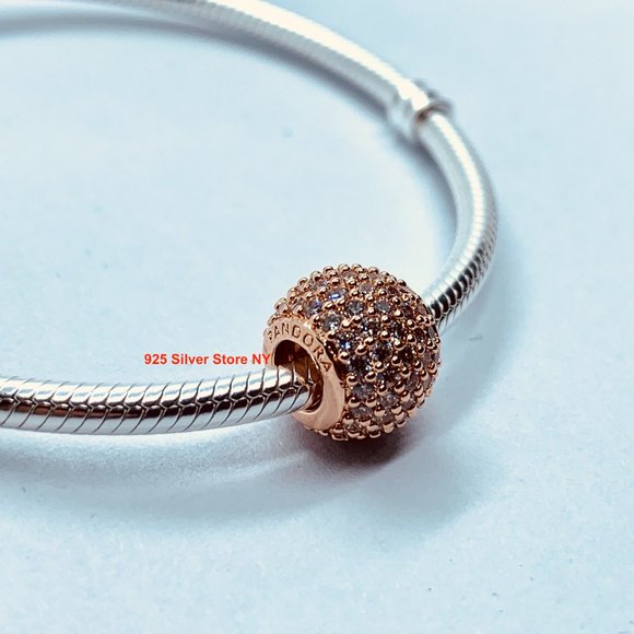 NEW Authentic Pandora Charm Rose Gold COLLECTION PAVE LIGHTS / Pandora Bracelet - Picture 5 of 7